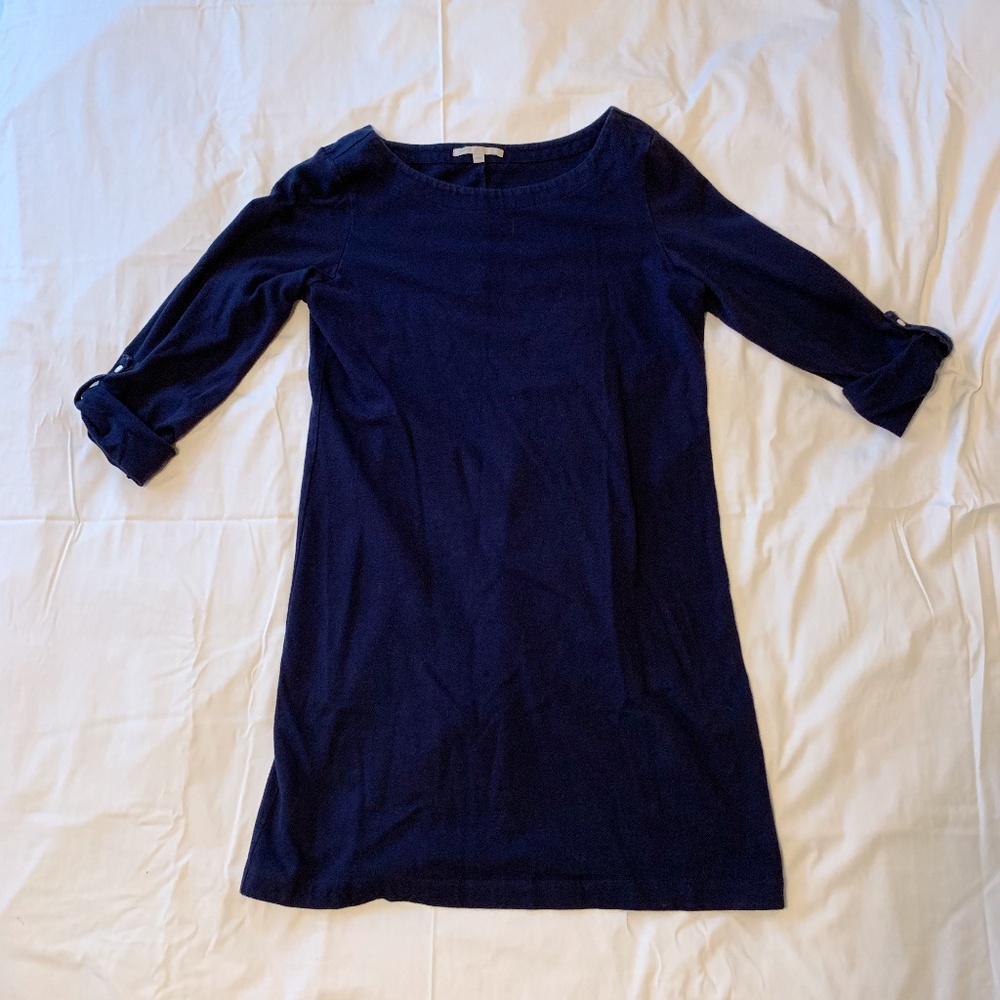 Navy Blue Gap Shift Dress 3/4 Sleeve